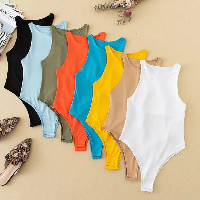 Slim Elastic Khaki Bodysuit